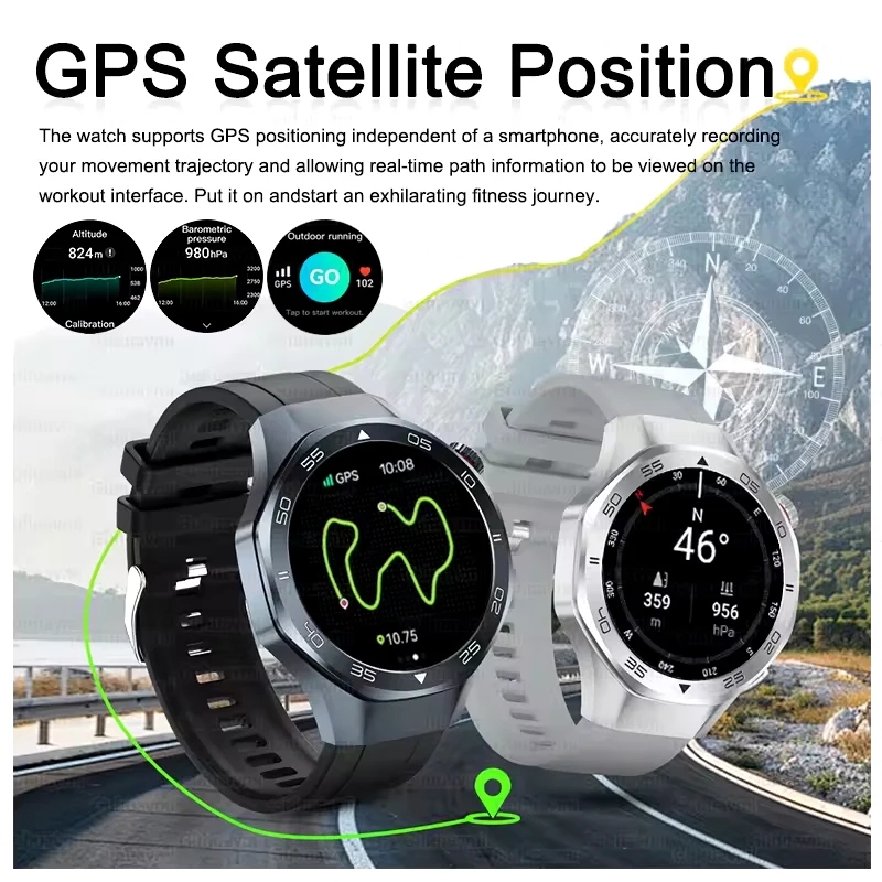 Фото Новые мужские смарт-часы 2026 года класса люкс с GPS, водонепроницаемые, с компасом и альтиметром, для спорта и бизнеса №3