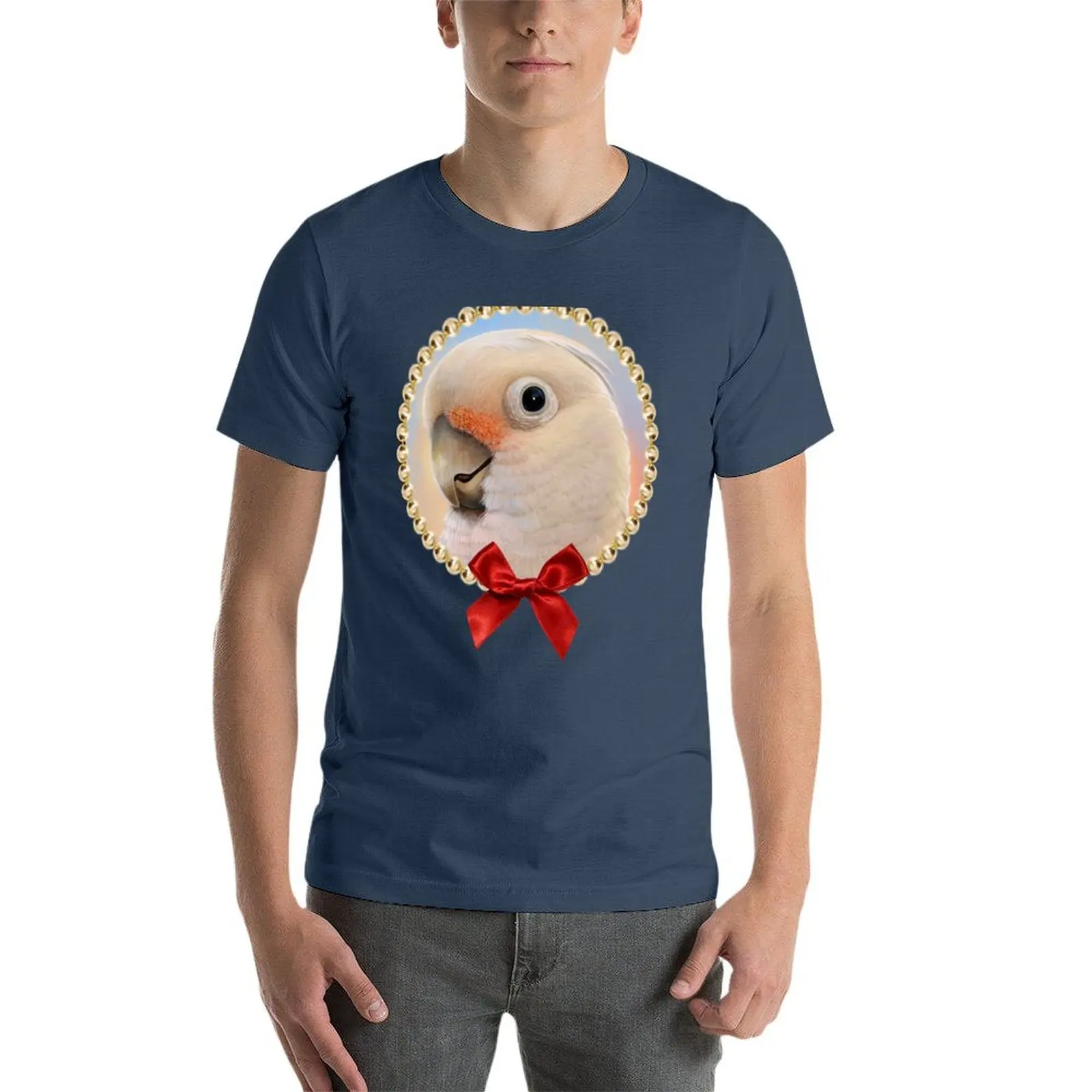 Фото Футболка Goffin Tanimbar Corella Cockatoo, футболки из хлопка, мужские футболки из 100% хлопка, мужская футболка №4