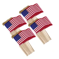 50pcs american flags 4th of july party us flag with pole hand waving flag american flags small flags on sticks american flag
