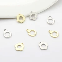 zinc alloy mini round flowers hollow end charms 10pcs for diy fashion bracelet earrings jewelry making accessories