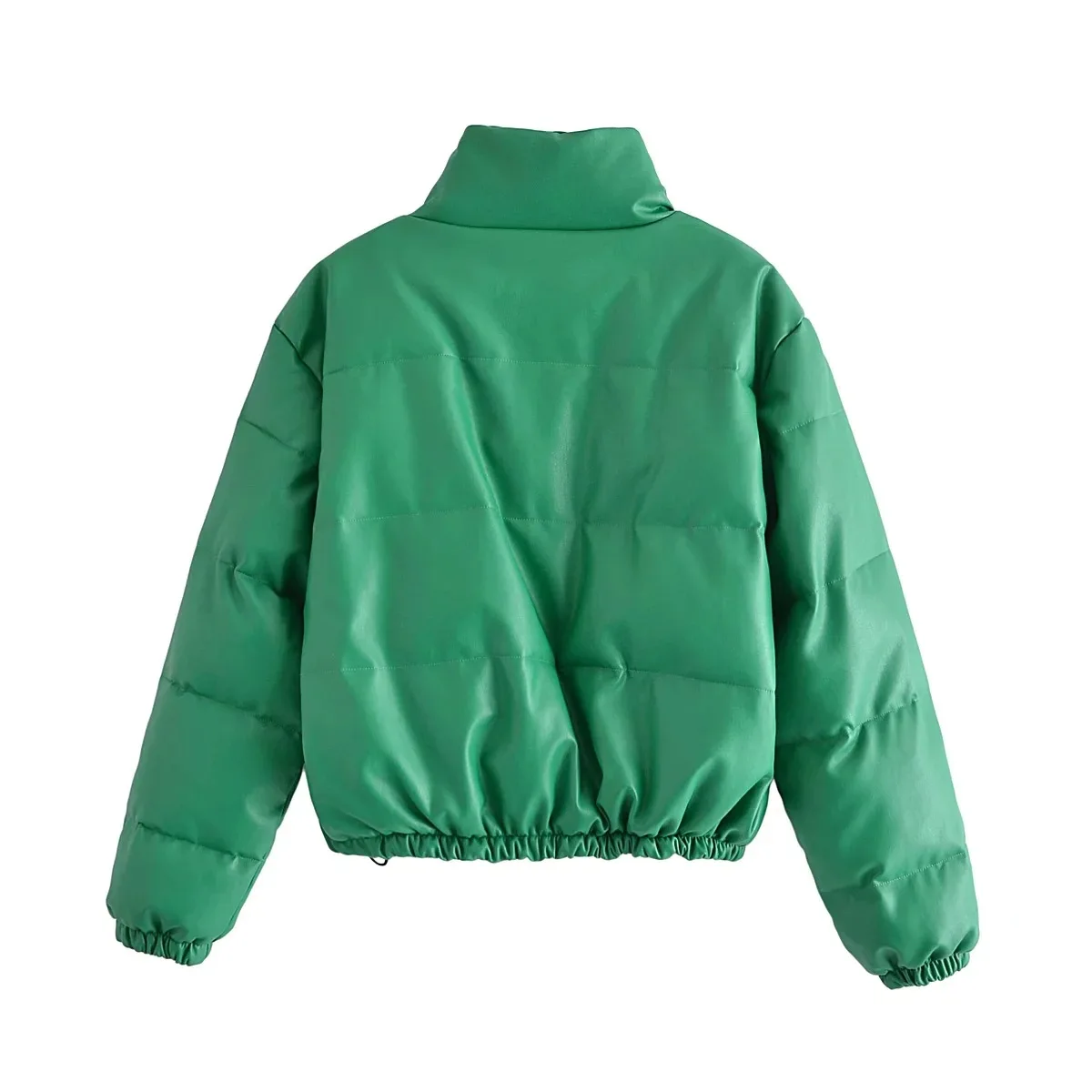 Faux Leather Cotton Jacket Women's Winter New Stand-up Collar Single-breasted Slim Fit Thickened Cotton Coat Pie To Overcome