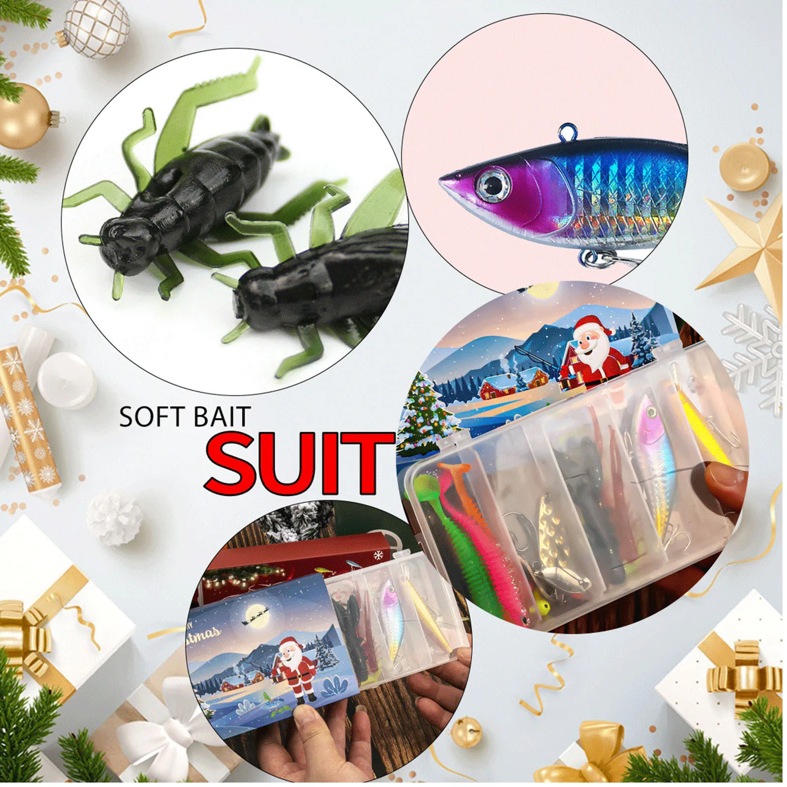 Рыболовные снасти Адвент-календарь приманки Набор рыболовных снастей Календарь