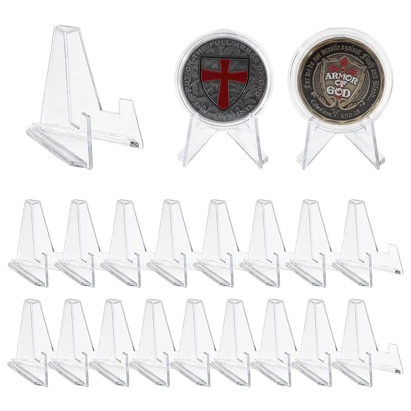 

Plastic Triangle Display Stand Commemorative Coin Display Stand Transparent Decorative Stand Business Card Medal Triangle Stand