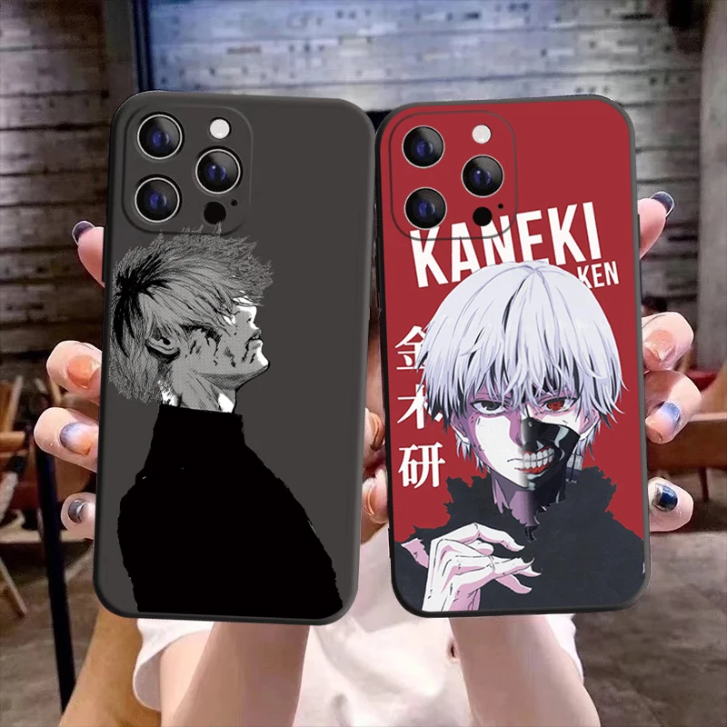 

Luxury Anime Tokyo Ghoul Phone Cover For iPhone 11 12 13 14 Pro Max X XR XS Max 7 8 14 Plus 13Mini Black Soft Silicone TPU Case