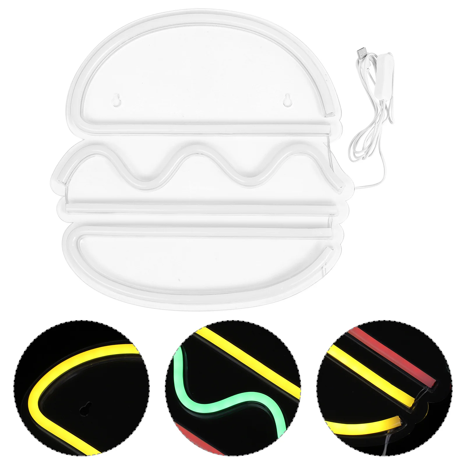 

Creative Burger Shape Neon Light LED Modeling Lamp USB Powered Atmosphere Light