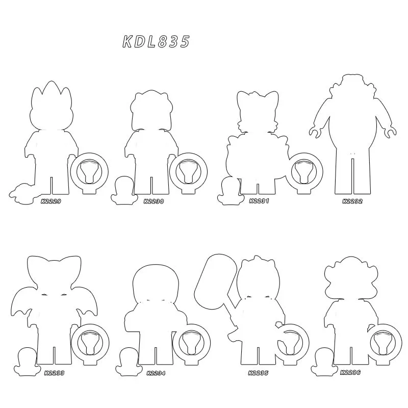 Фигурки из мультфильмов строительные блоки для детей KDL835 K2229 K2230 K2231 K2232 K2233 K2234 K2235