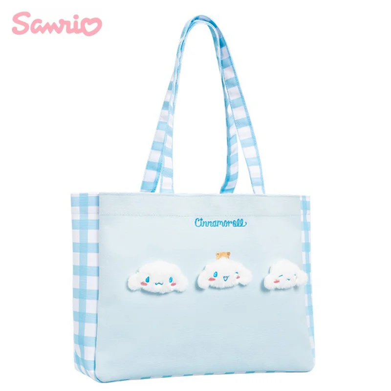 

Anime Sanrioed Cinnamoroll Plush Dolls Canvas Bag Cute Cartoon Large Capacity Shoulder Bag Kawaii Handbag Storage Bag Girl Gift