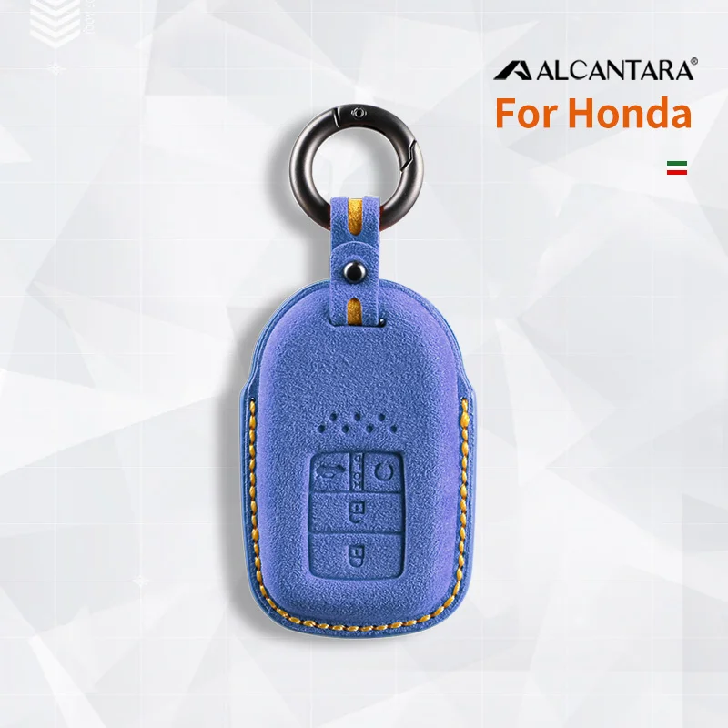 

Alcantara Car Key Case Cover For Honda Fit Civic Accord HR-V HRV City Odyssey CRV CR-VKeychain