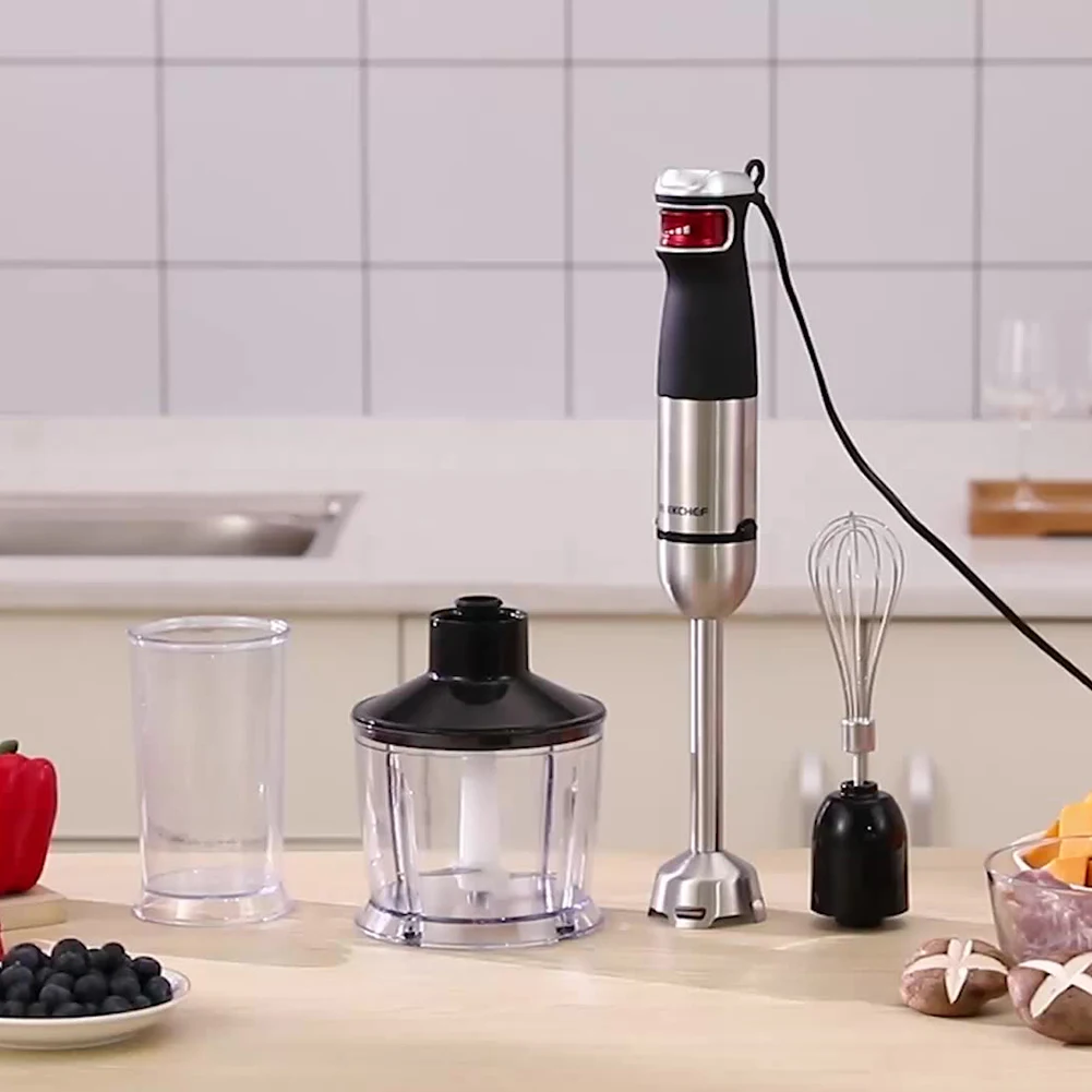 

5 in 1 Multifunctional 1200W 18000RPM Electric Hand Stick Blender Immersion Handheld Mixer Food Processor Chopper Beater Frother