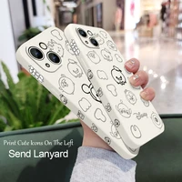 cute mickey mouse for apple iphone 13 12 11 pro max mini xs xr x 8 7 6s 6 plus liquid left rope phone case cover