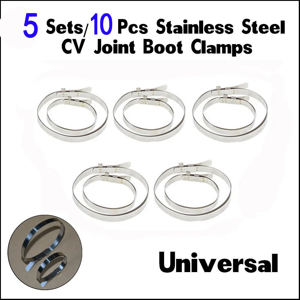 

10 PCS/set Stainless Steel Connecting Shaft Guide Clamp Boot Clamp CV Guide Clamp Kit, For Car/ATV CV