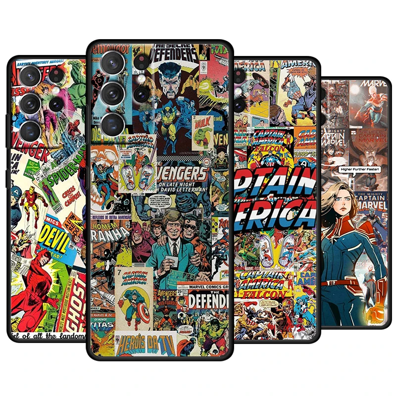 

Marvel Aesthetic Collage For Samsung Galaxy S22 S21 S20 Ultra Plus Pro S10 S9 S8 S7 4G 5G Soft TPU Black Phone Case Capa Cover