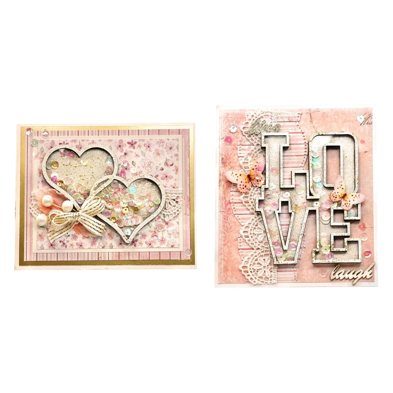 

F3KA сердце любовь шейкер режущие штампы искусственная бумажная открытка для ручной работы поздравительные открытки тиснение