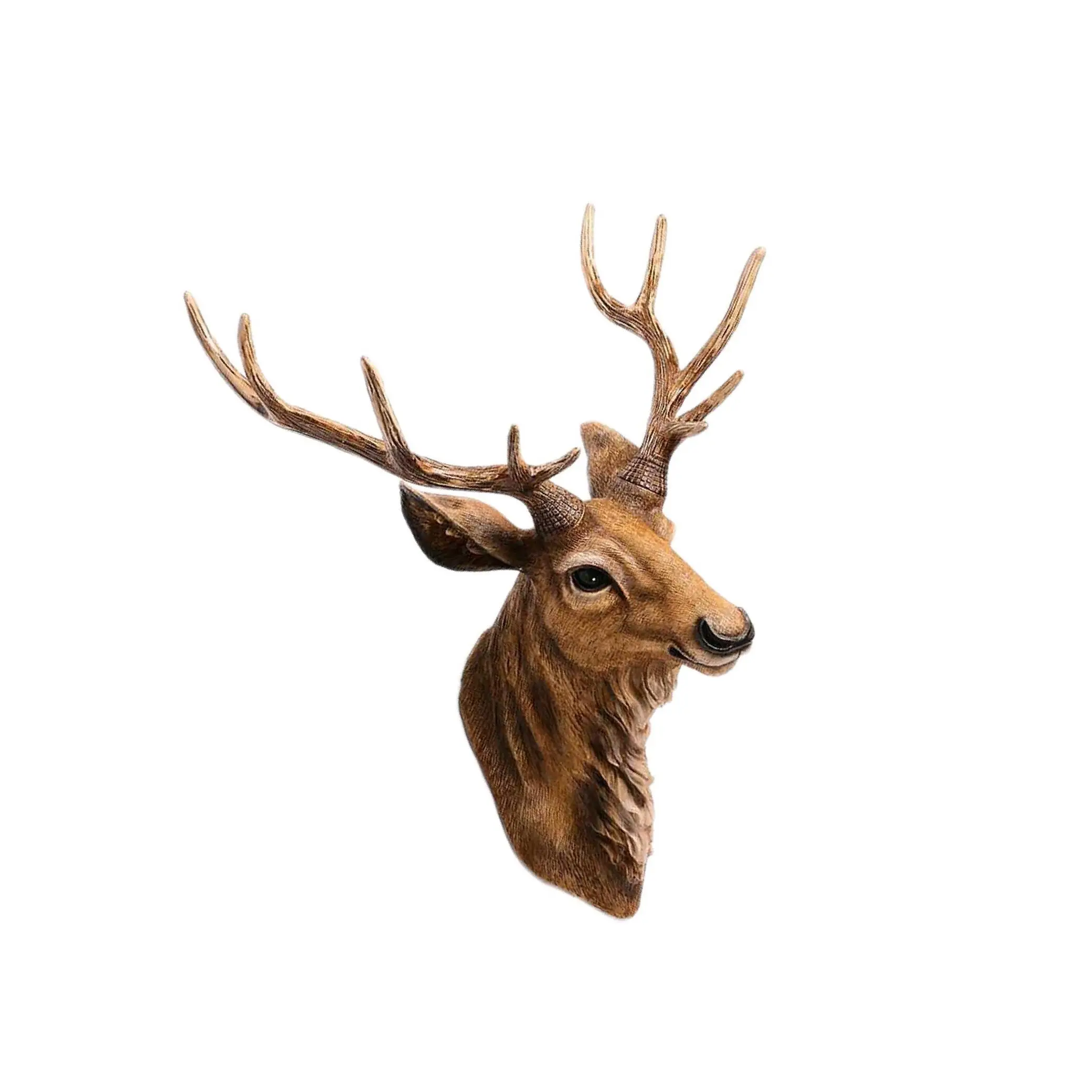 

Wall Mount Deer Head Stag Head Animal Head Brown Deer Buck Fake Head Plaque
