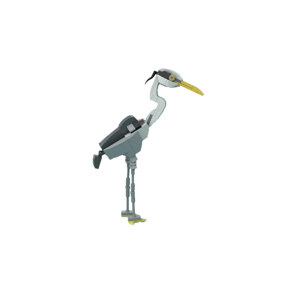 Gobrick MOC серый Герон Ardea cinerea-модельные кирпичи для сборки и элегантных птиц Heron