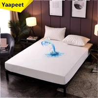 waterproof anti mite mattress protector cover solid fitted sheet protection for woman baby children kids bed linens with elastic
