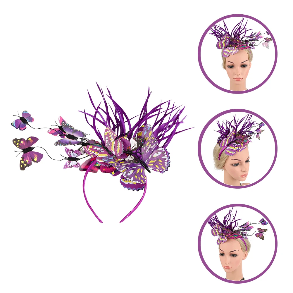 

Headband Party Tea Fascinator Headpiece Butterflies Hair Hat Hats Crown Costume Accessories Fascinators Halloween Fairy Hoop