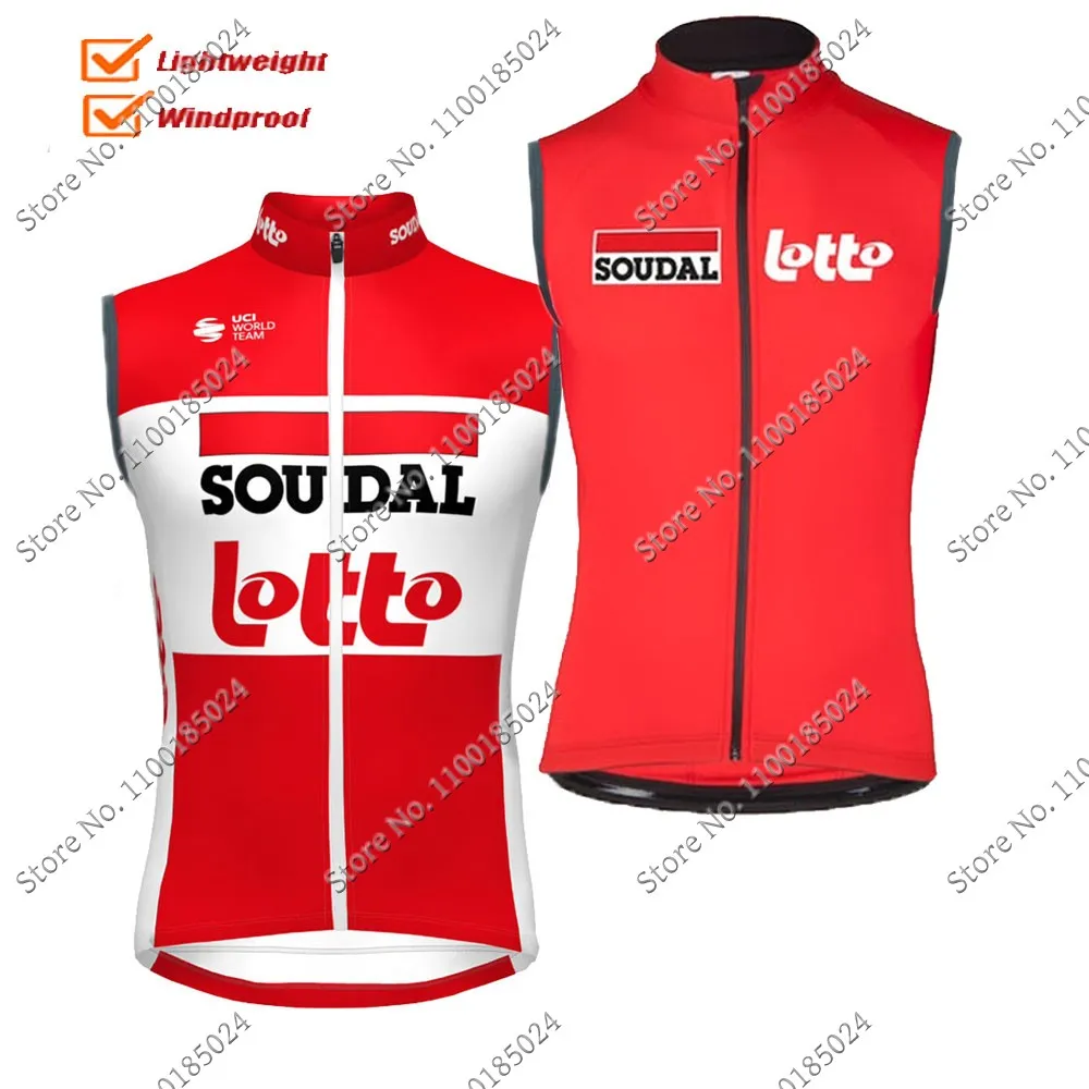 2022 красный ветрозащитный жилет Lotto Soudal Team легкий велосипедный без рукавов майка