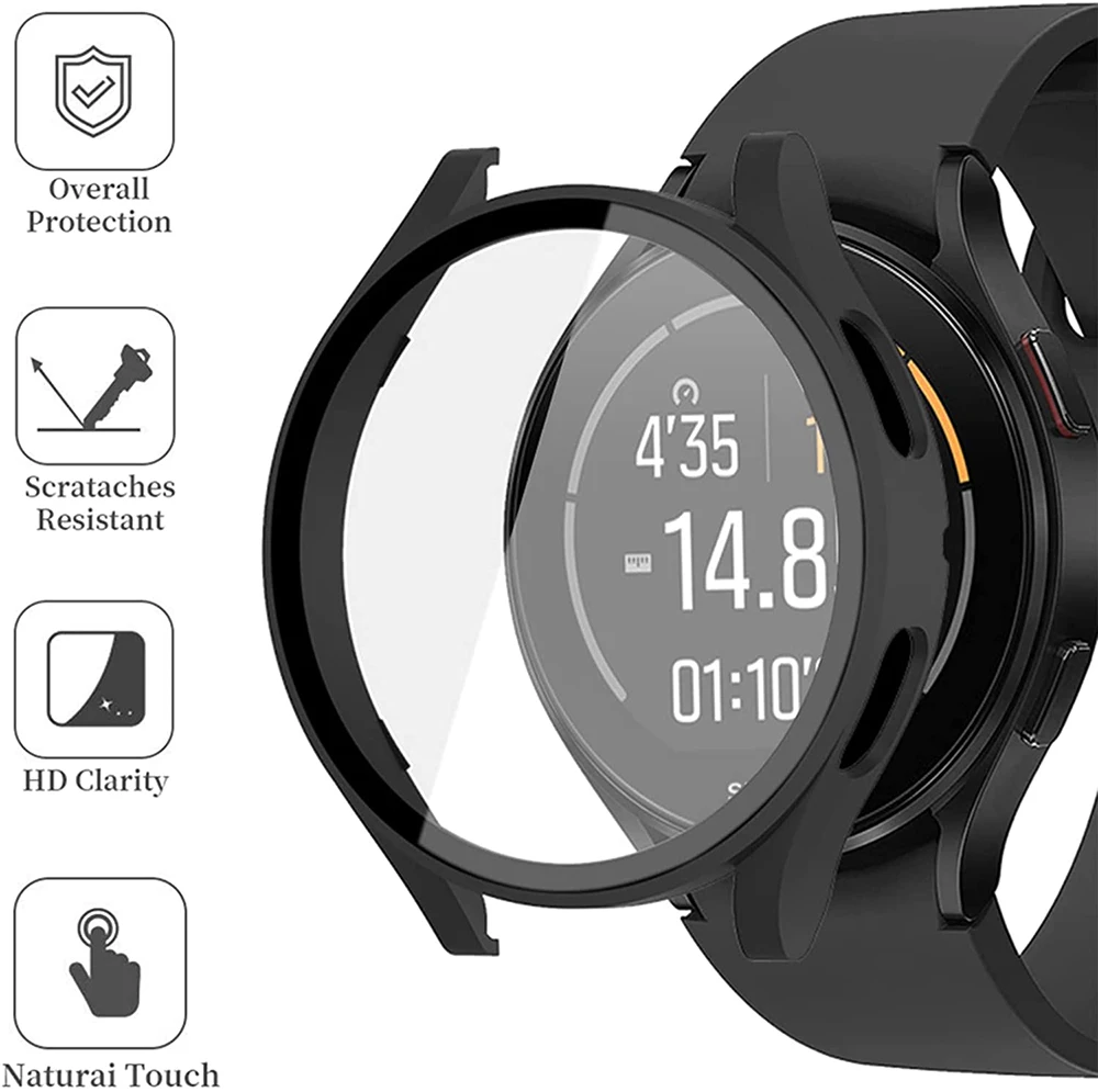 Стекло и чехол для Samsung Galaxy Watch 4 PC 40 мм 44 часов всесторонний противоударный бампер