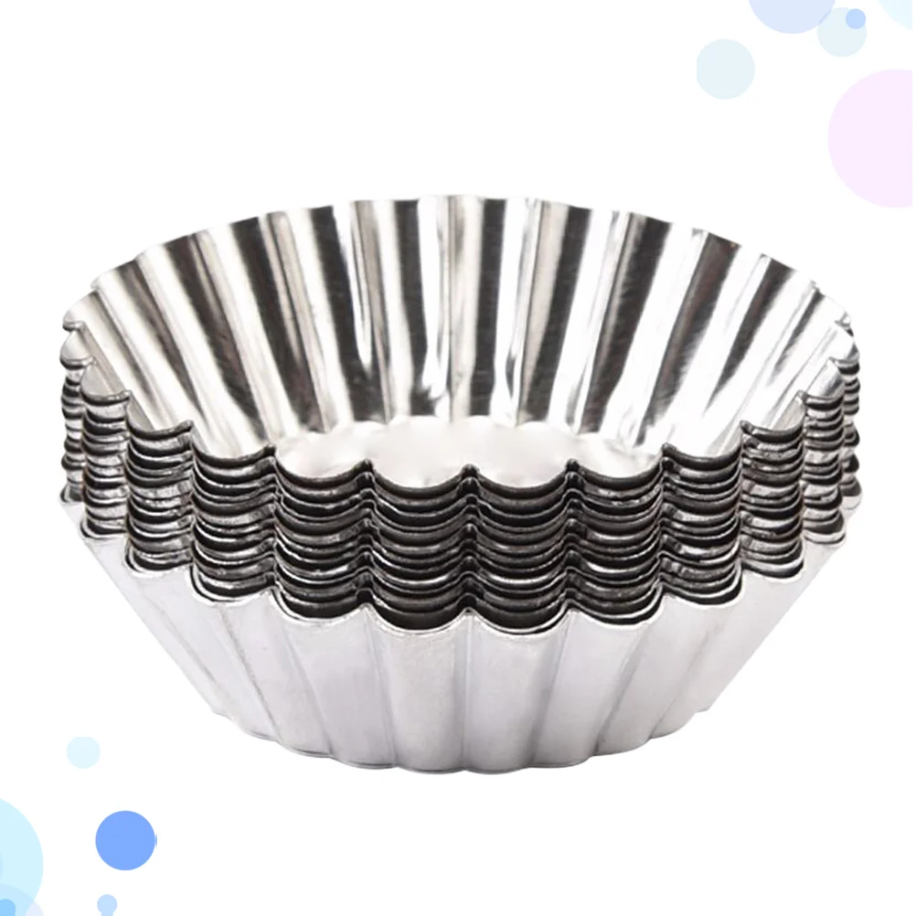 

20PCS Oven Pans Desserts Pan Fluted Round Pans Supplies Cheese Cake Pan Non Pans