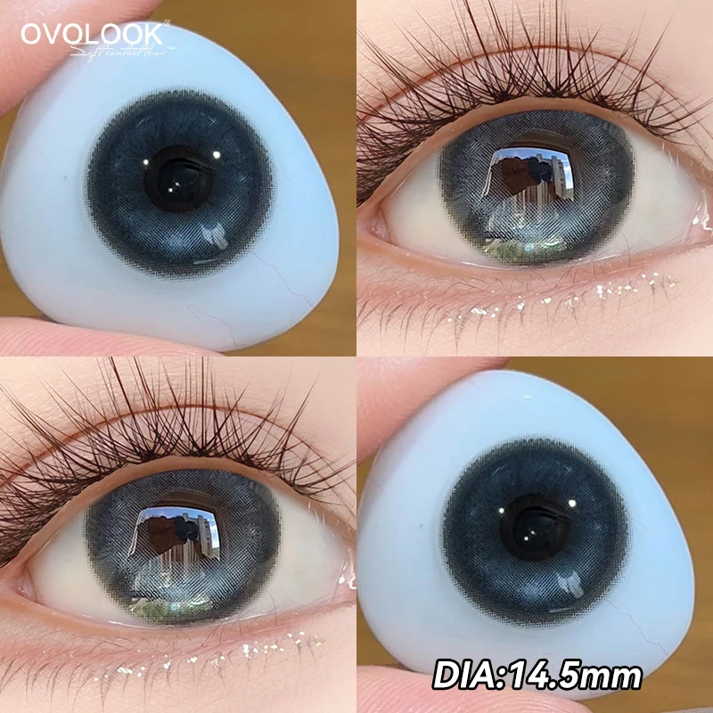 Фото OVOLOOK - Гибридные цветные контактные линзы с фиксированной осью, не вызывающие раздражения, для женщин, с эффектом водянистой глянцевой поверхности. №5