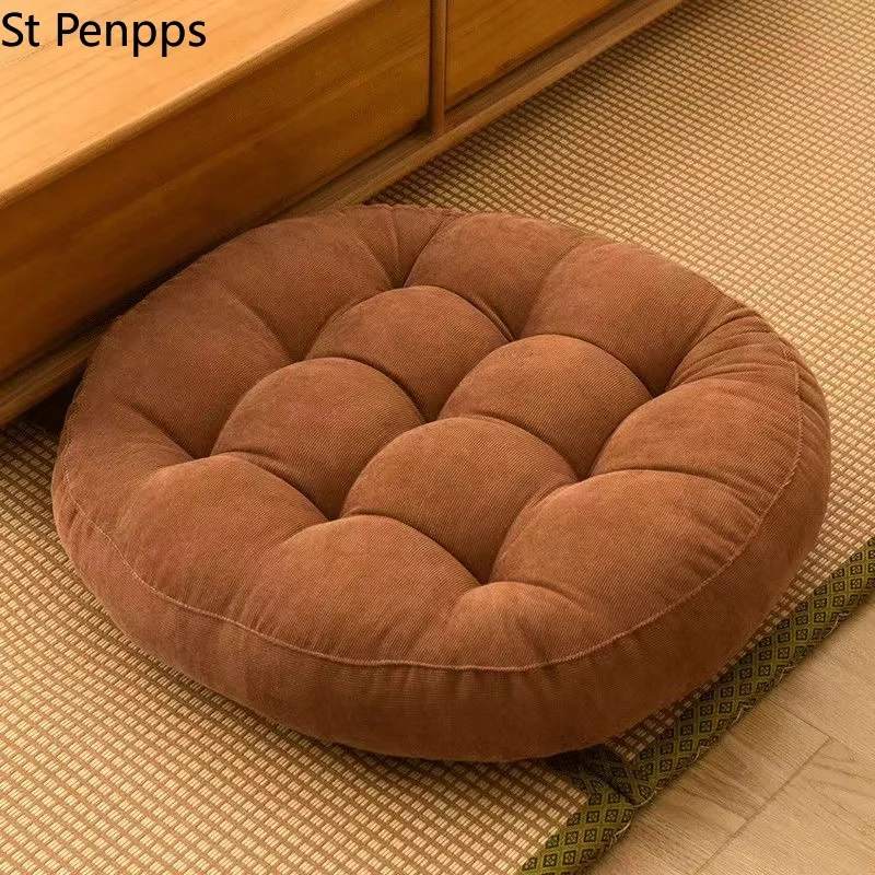 Домашняя напольная Подушка однотонная стеганная зимняя подушка круглая стул для