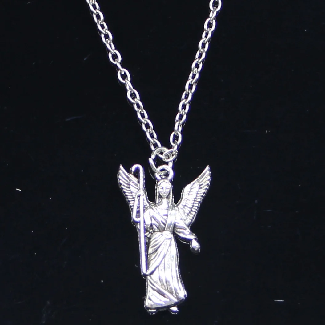 

20pcs New Fashion Necklace 17x26mm Angel Defender Pendants Short Long Women Men Colar Gift Jewelry Choker