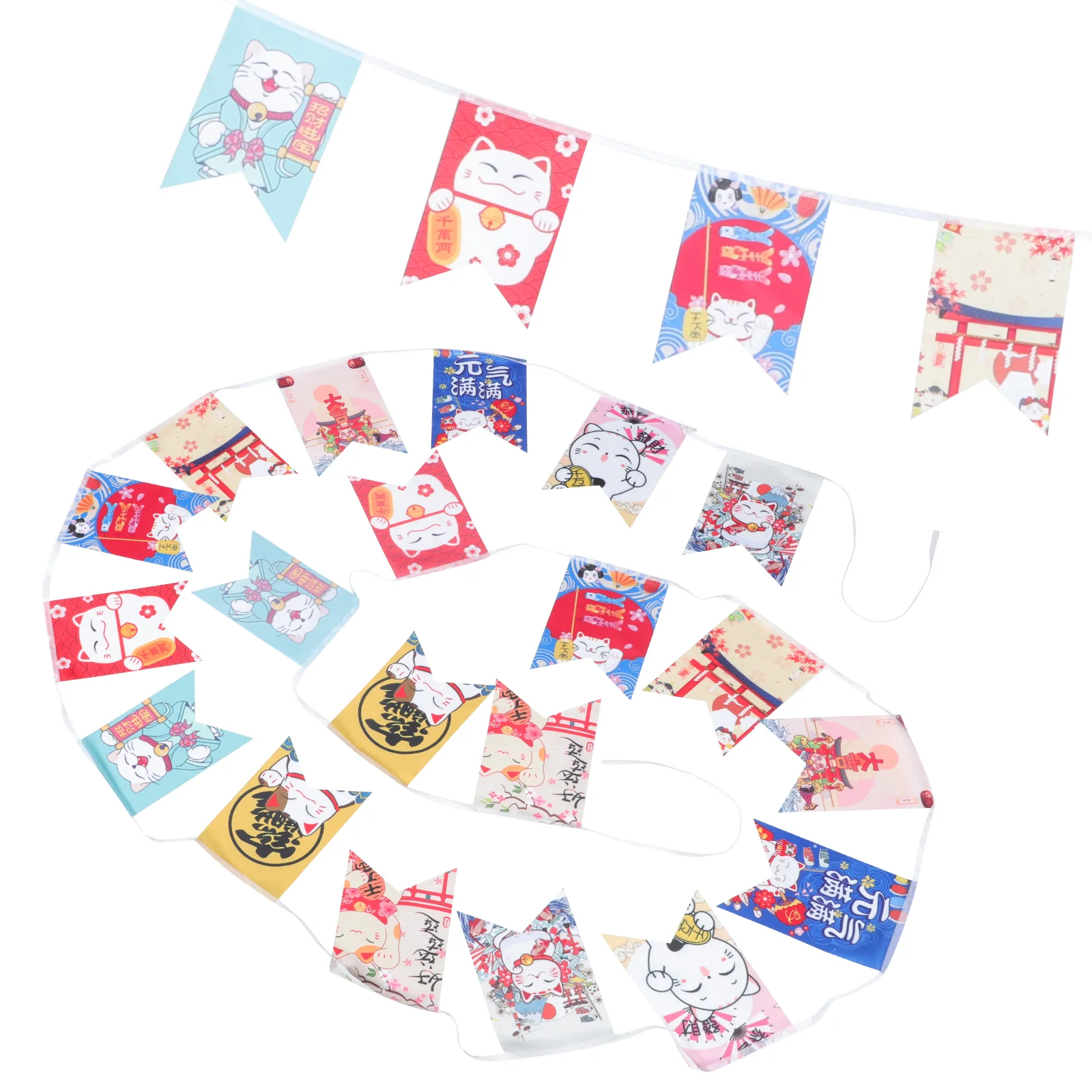 

Japanese Style Fashion Fortune Cat Pattern Japanese Restaurant Delicate Bunting Banner Decoration Banner