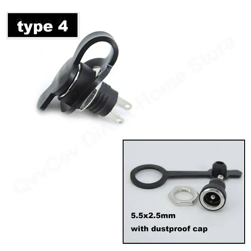 

2-контактный разъем постоянного тока 5,5х2,1 мм 5,5x2,5 мм черный