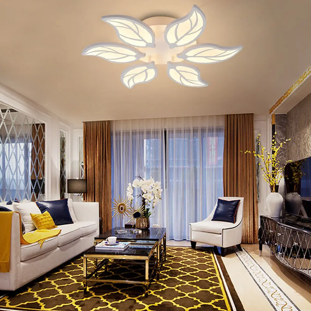 

Indoor 6-leaf Pendant Lamp LED Ceiling Lamp Acrylic 110V 54W Lighting for Living Room