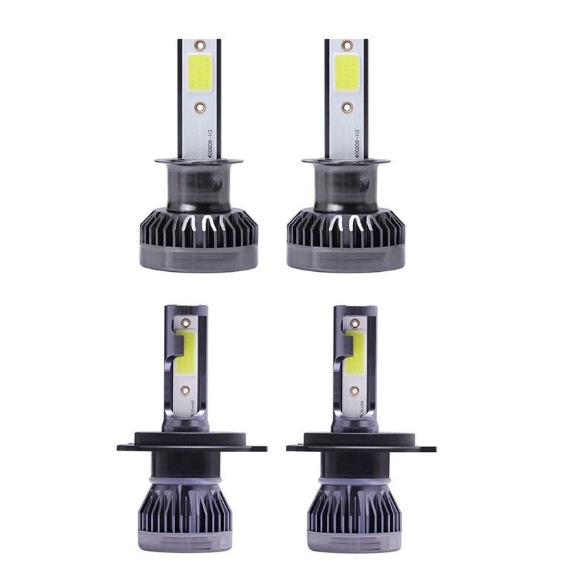 

4Pcs Mini 1400W LED Headlight Bulbs Conversion Kit FOG Driving Light Hi-Low Lamps DRL 6000K White(H3&H4 9003 HB2)