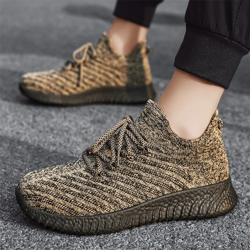 2022 Summer New Flying Woven Running Shoes Men's Casual Sports Shoes Men Footwear Breathable Mesh Light Walking Sneaker