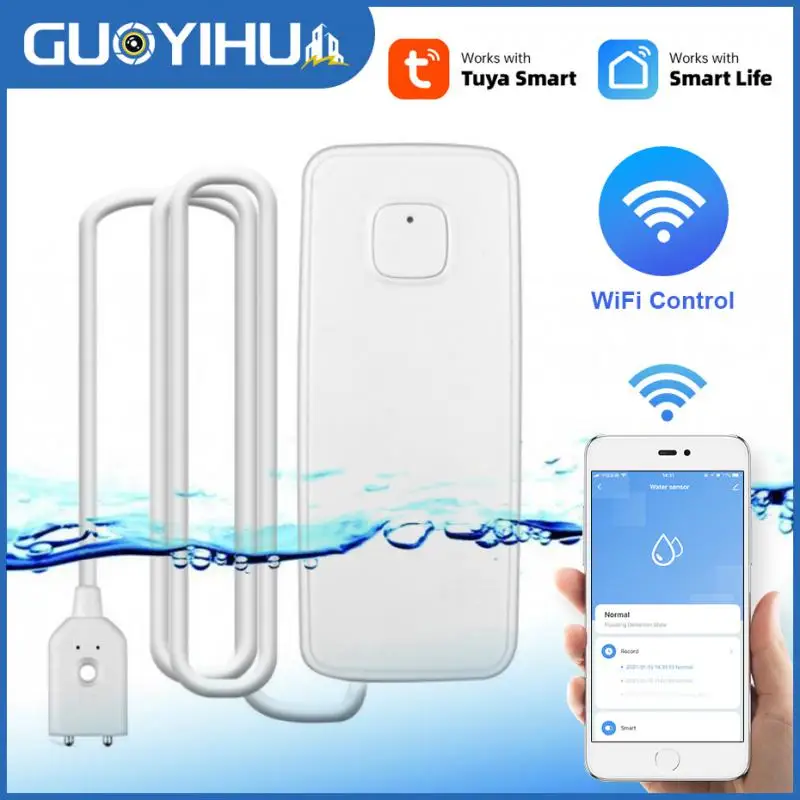 

Wifi Water Leakage Alarm Independent Tuya Home Alarm Water Leak Sensor Detector Flood Phone Notification Security Alarm System