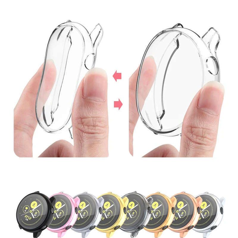 

Чехол для защиты экрана для samsung galaxy watch active 2, Ультратонкий Мягкий силиконовый чехол с полной защитой для Galaxy Active 40/44 мм