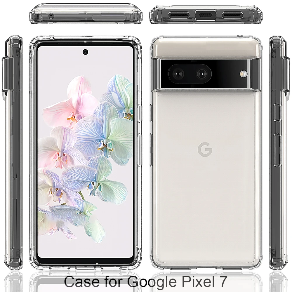 

Мягкий Силиконовый ТПУ/ПК прозрачный чехол для телефона для Google pixel 7 Pro 7pro fundas Capa противоударный кристально чистый чехол задняя крышка