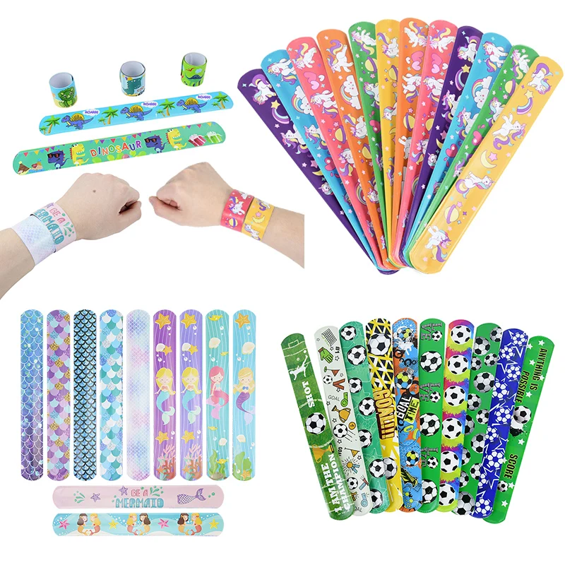 

10Pcs Mermaid Unicorn Dinosaur Clap Circle Bracelets Kids Gift Toy Birthday Party Decoration Safari Animal Party Favor Supplies