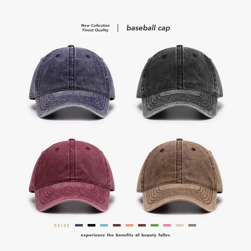 Vintage Make Old Style Soft Top Big Head Circumference Men's Baseball Cap Breathable Cotton Technology Outdoor Cap Women