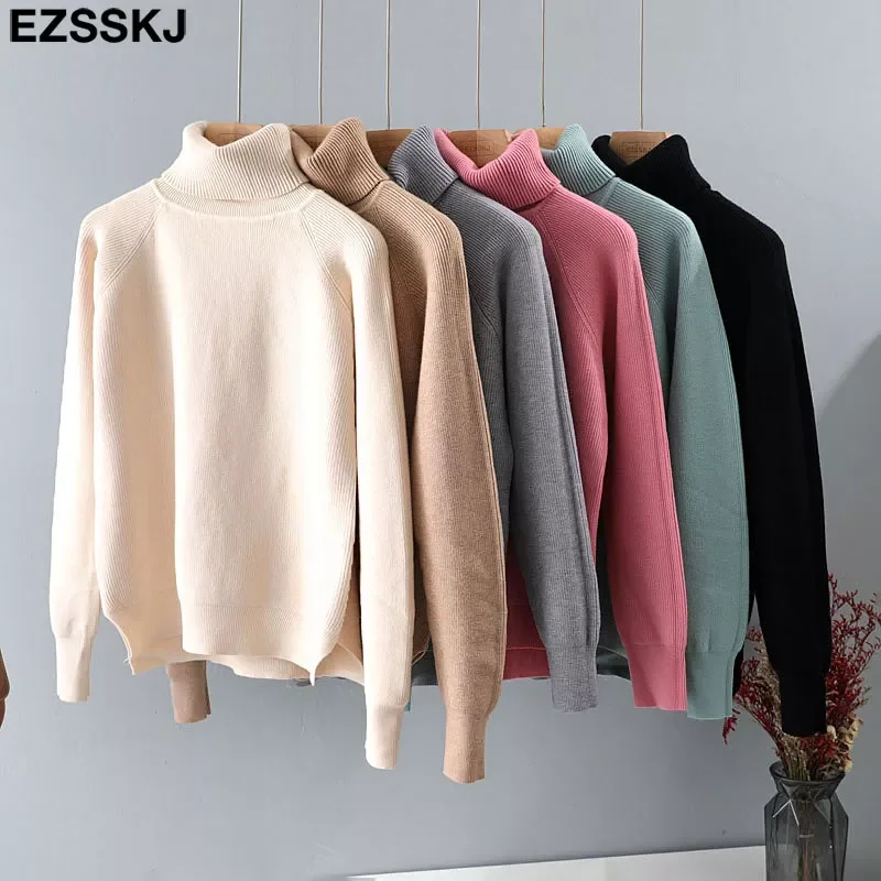 

2022New color basic sweater thick Sweater Women Pullover Casual Turtleneck Long Sleeve Knit Sweater Female Jumpers