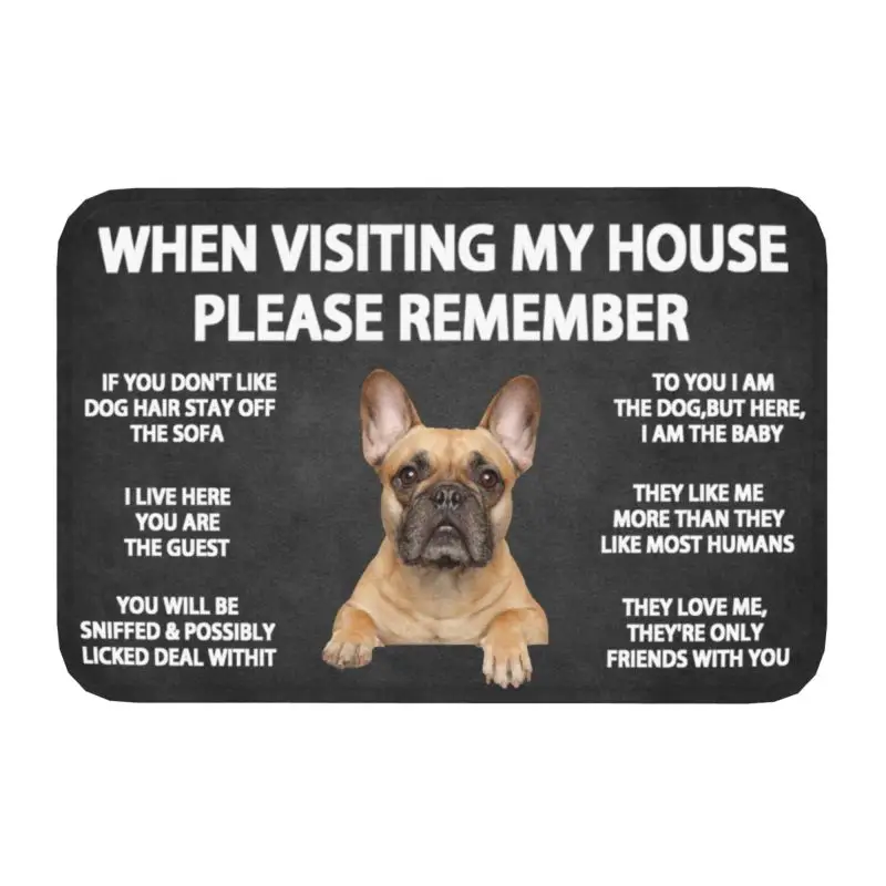 

Please Remember French Bulldog Doormat Entrance Mat Outdoor Frenchie Dog Bathroom Kitchen Front Floor Door Bedroom Carpet Rug