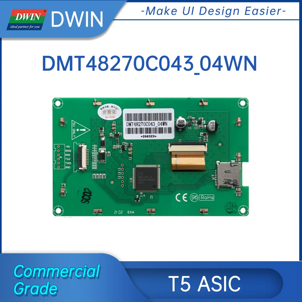 Базовый HMI TFT ЖК-экран DWIN 4 3 дюйма 480 × 272 пикселей для Arduino с несенсорной серии UART