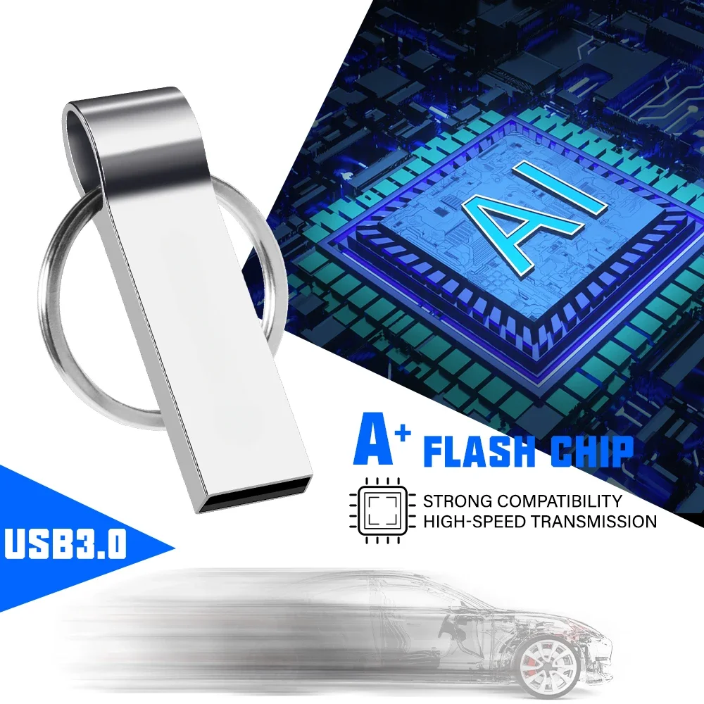 ła pamięć flash USB 3.0 w metalowym pudełku 128 ГБ бесплатный брелок для ключей 64 свисток pendrive 32 srebrny