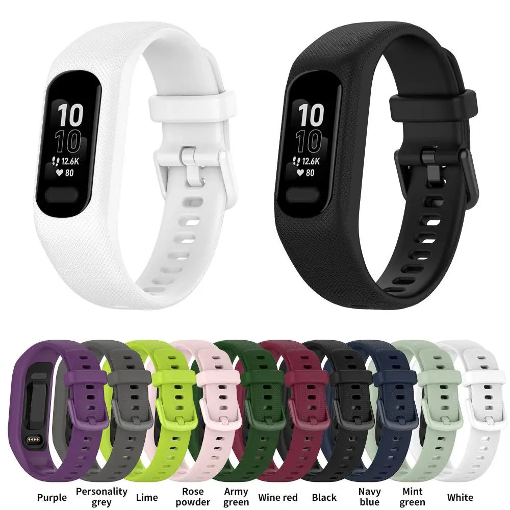 

For Garmin Vivosmart 5 Watch Replacement Strap Silicone Wrist Strap Watch Bracelet Sweat-proof Smart Watch Band Watchband Correa