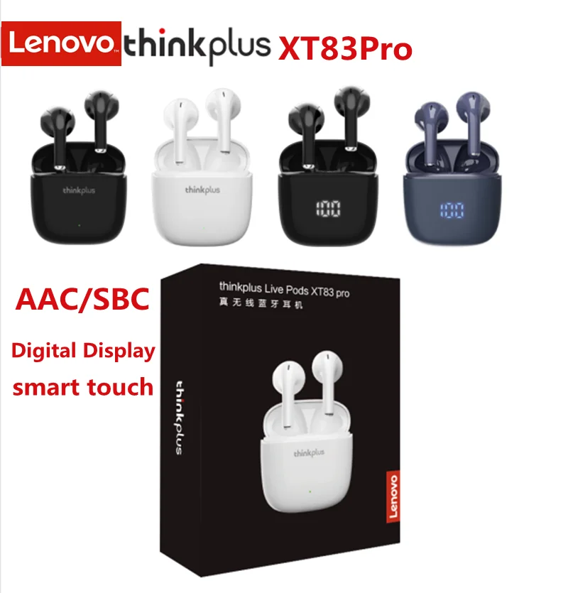 

Беспроводные наушники Lenovo XT83 Pro, Bluetooth 5,1, светодиодный дисплей, Bluetooth-наушники с двойным микрофоном, гарнитура с сенсорным управлением, наушн...