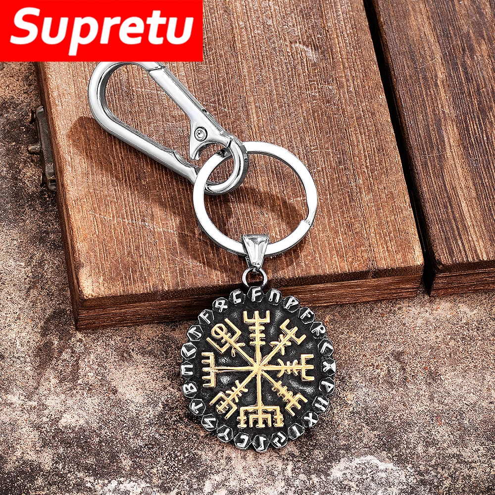Мужской винтажный брелок-викинги из нержавеющей стали