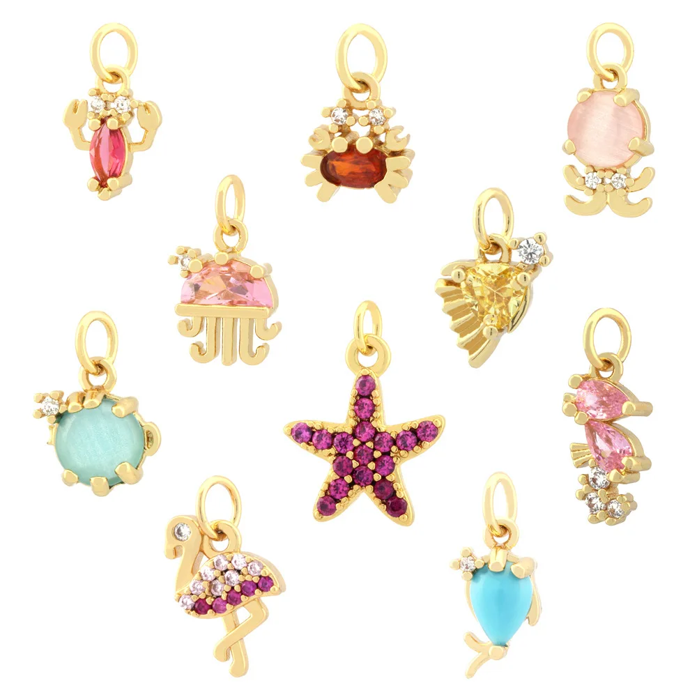 Новые милые Подвески для женщин в виде морских существ из циркония звезд коньков