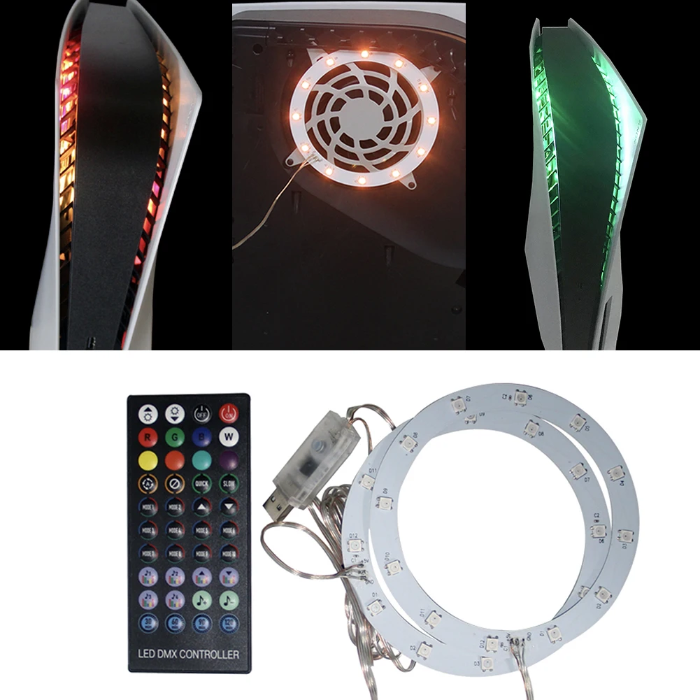 

For PS5 LED Light Bar 8-Color RGB Atmosphere Light for PS5 Accessories with Remote Control Gaming Accessories for Playstation 5