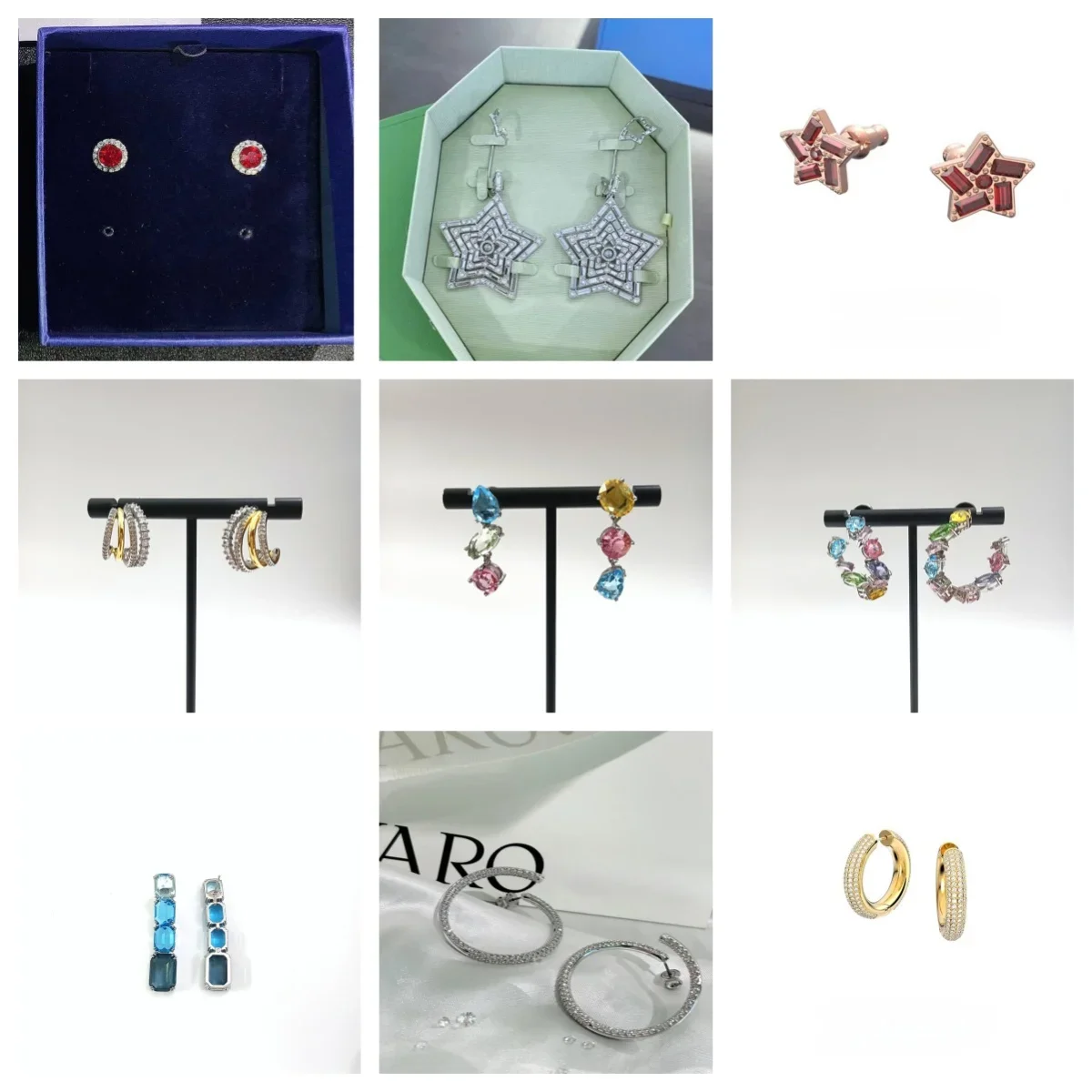 2024 модные новые серьги SwarovskY со светящимися круглыми ювелирными изделиями Джокер