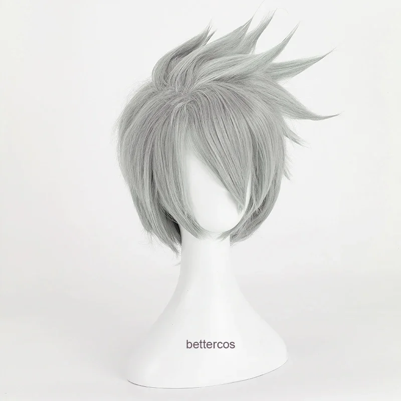 Парик для косплея Какаси Hatake Короткие Многослойные термостойкие синтетические