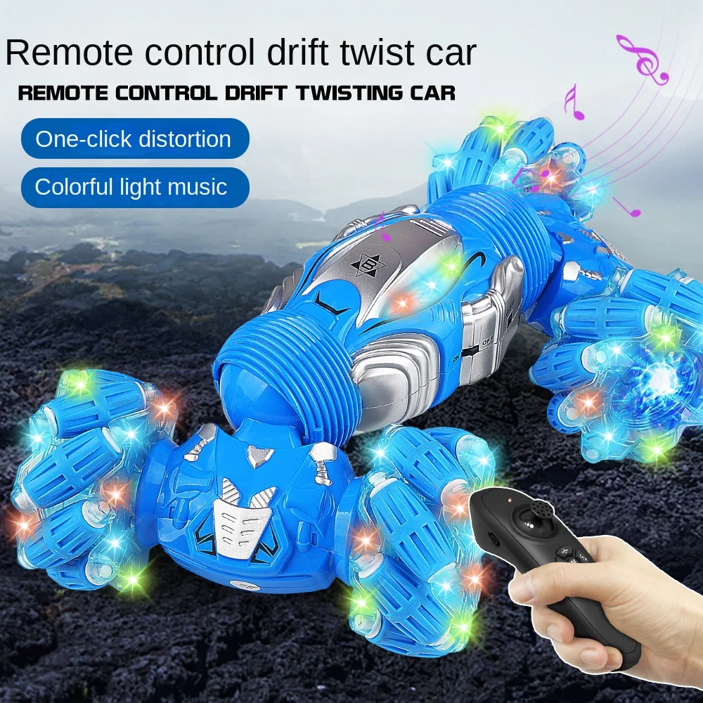 

4WD 2.4GHz With Light & Music RC Radio Control Stunt Car Gesture Induction Twisting Off-Road Vehicle Drift RC Stunt Car