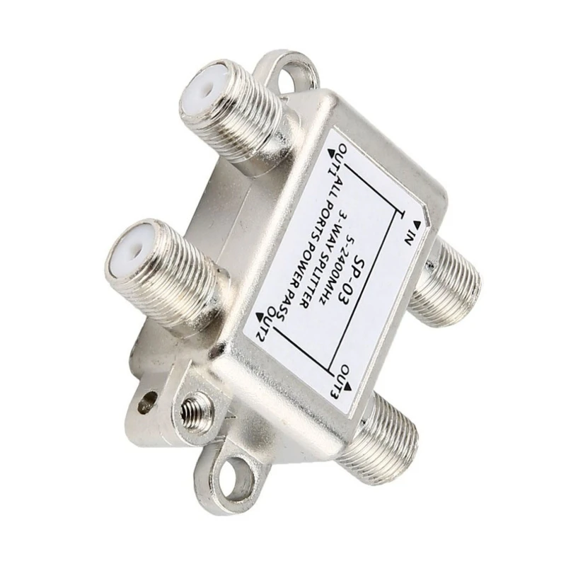 

E8BA Satellite TV Receiver 3-way Splitter Designed for SATV / CATV Low Insertion Loss High Shielding Structure Splitter